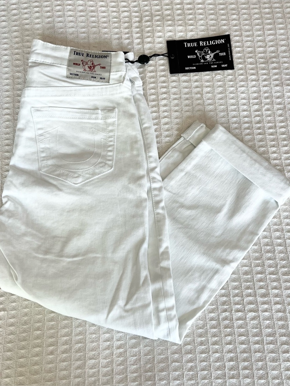 True Religion Halle capri roll optic white NWT